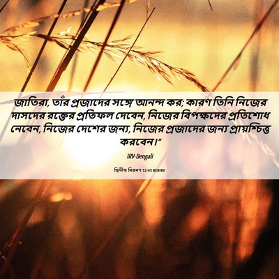 Picture 06 - দ্বিতীয় বিৱৰণ 32:43 BENIRV - জাতিরা, তাঁর - Bible Verse Picture
