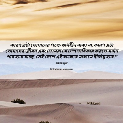 Picture 06 - দ্বিতীয় বিৱৰণ 32:47 BENIRV - কারণ এটা তোমাদের - Bible Verse Picture