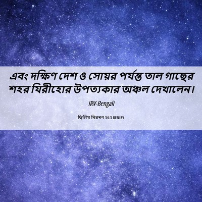 Picture 06 - দ্বিতীয় বিৱৰণ 34:3 BENIRV - এবং দক্ষিণ দেশ ও - Bible Verse Picture