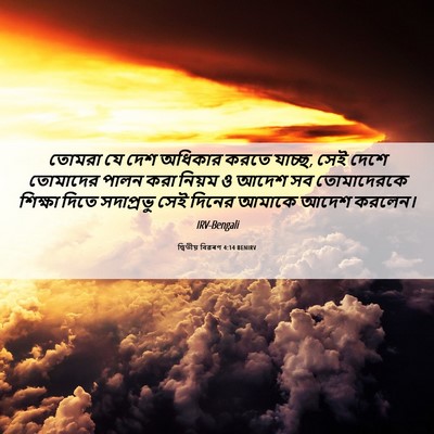 Picture 06 - দ্বিতীয় বিৱৰণ 4:14 BENIRV - তোমরা যে দেশ - Bible Verse Picture