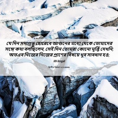 Picture 06 - দ্বিতীয় বিৱৰণ 4:15 BENIRV - যে দিন সদাপ্রভু - Bible Verse Picture