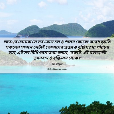Picture 06 - দ্বিতীয় বিৱৰণ 4:6 BENIRV - অতএব তোমরা সে সব - Bible Verse Picture