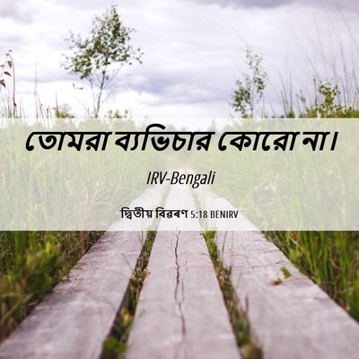 Picture 06 - দ্বিতীয় বিৱৰণ 5:18 BENIRV - তোমরা ব্যভিচার - Bible Verse Picture