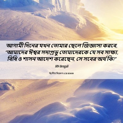 Picture 06 - দ্বিতীয় বিৱৰণ 6:20 BENIRV - আগামী দিনের যখন - Bible Verse Picture
