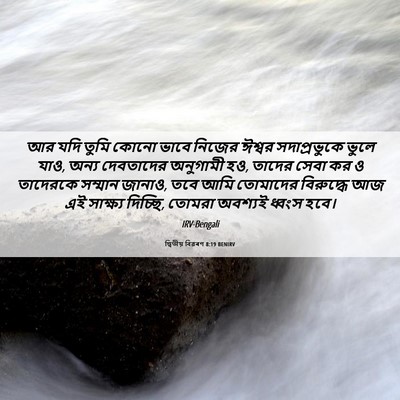 Picture 06 - দ্বিতীয় বিৱৰণ 8:19 BENIRV - আর যদি তুমি কোনো - Bible Verse Picture