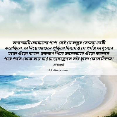 Picture 06 - দ্বিতীয় বিৱৰণ 9:21 BENIRV - আর আমি তোমাদের পাপ, - Bible Verse Picture