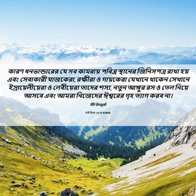 Picture 06 - নহিমিয়া 10:39 BENIRV - কারণ ধনভান্ডারের - Bible Verse Picture