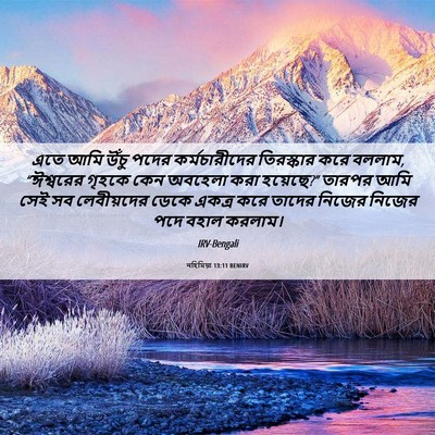 Picture 06 - নহিমিয়া 13:11 BENIRV - এতে আমি উঁচু পদের - Bible Verse Picture