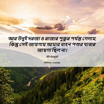 Picture 06 - নহিমিয়া 2:14 BENIRV - আর উনুই দরজা ও - Bible Verse Picture