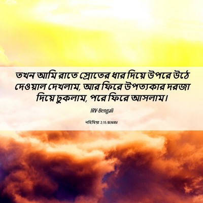 Picture 06 - নহিমিয়া 2:15 BENIRV - তখন আমি রাতে - Bible Verse Picture