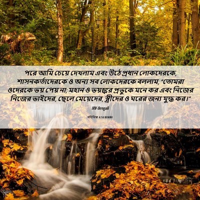 Picture 06 - নহিমিয়া 4:14 BENIRV - পরে আমি চেয়ে - Bible Verse Picture