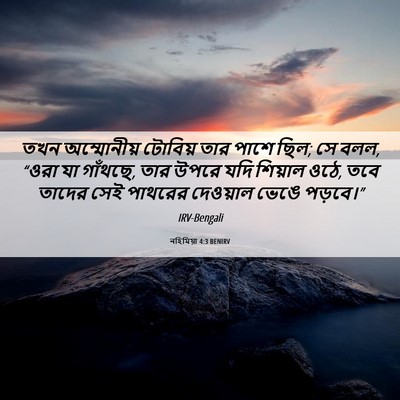 Picture 06 - নহিমিয়া 4:3 BENIRV - তখন অম্মোনীয় - Bible Verse Picture