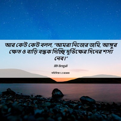 Picture 06 - নহিমিয়া 5:3 BENIRV - আর কেউ কেউ বলল, - Bible Verse Picture