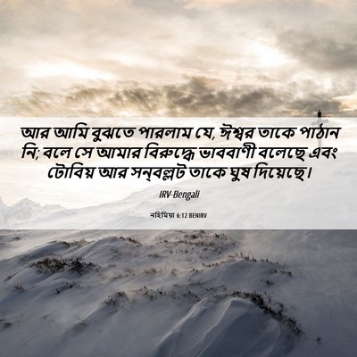 Picture 06 - নহিমিয়া 6:12 BENIRV - আর আমি বুঝতে - Bible Verse Picture