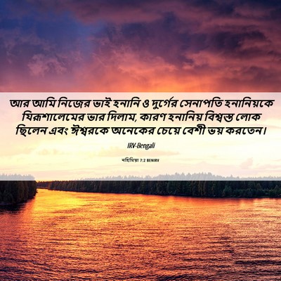 Picture 06 - নহিমিয়া 7:2 BENIRV - আর আমি নিজের ভাই - Bible Verse Picture