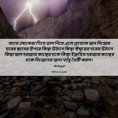 Picture 06 - নহিমিয়া 8:16 BENIRV - তাতে লোকেরা গিয়ে - Bible Verse Picture
