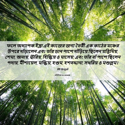 Picture 06 - নহিমিয়া 8:4 BENIRV - ফলে অধ্যাপক ইষ্রা - Bible Verse Picture
