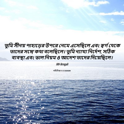 Picture 06 - নহিমিয়া 9:13 BENIRV - তুমি সীনয় - Bible Verse Picture
