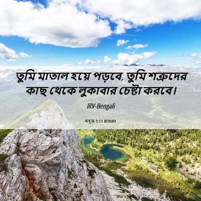 Picture 06 - নহূম 3:11 BENIRV - তুমি মাতাল হয়ে - Bible Verse Picture