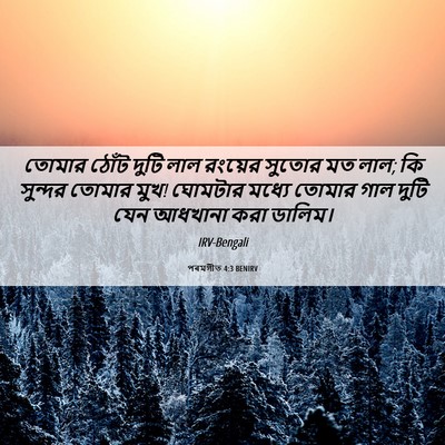 Picture 06 - পৰমগীত 4:3 BENIRV - তোমার ঠোঁট দুটি - Bible Verse Picture