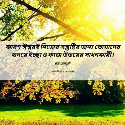 Picture 06 - ফিলিপীয়া 2:13 BENIRV - কারণ ঈশ্বরই নিজের - Bible Verse Picture
