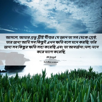 Picture 06 - ফিলিপীয়া 3:8 BENIRV - আসলে, আমার প্রভু - Bible Verse Picture