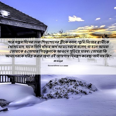 Picture 06 - বিচাৰকর্তাবিলাক 14:15 BENIRV - পরে সপ্তম দিনের - Bible Verse Picture