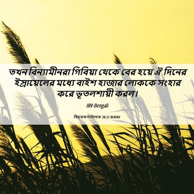 Picture 06 - বিচাৰকর্তাবিলাক 20:21 BENIRV - তখন বিন্যামীনরা - Bible Verse Picture