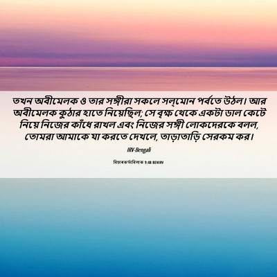 Picture 06 - বিচাৰকর্তাবিলাক 9:48 BENIRV - তখন অবীমেলক ও তার - Bible Verse Picture