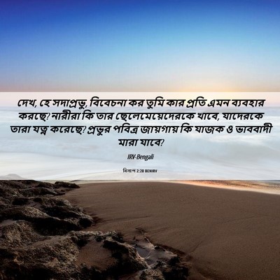Picture 06 - বিলাপ 2:20 BENIRV - দেখ, হে সদাপ্রভু, - Bible Verse Picture