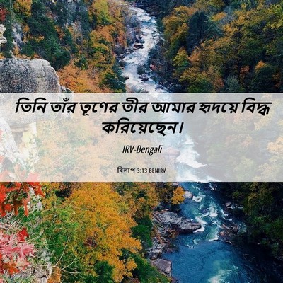 Picture 06 - বিলাপ 3:13 BENIRV - তিনি তাঁর তূণের - Bible Verse Picture