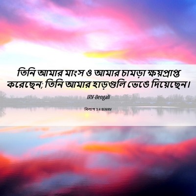 Picture 06 - বিলাপ 3:4 BENIRV - তিনি আমার মাংস ও - Bible Verse Picture
