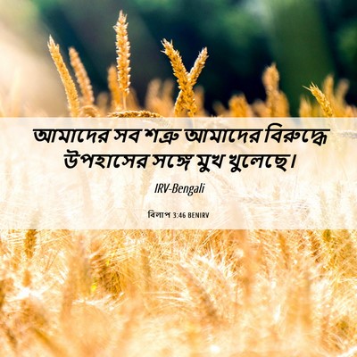 Picture 06 - বিলাপ 3:46 BENIRV - আমাদের সব শত্রু - Bible Verse Picture