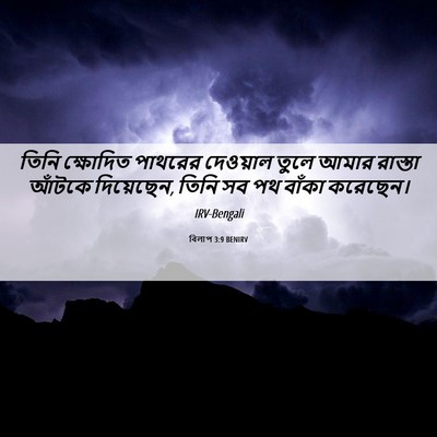 Picture 06 - বিলাপ 3:9 BENIRV - তিনি ক্ষোদিত - Bible Verse Picture