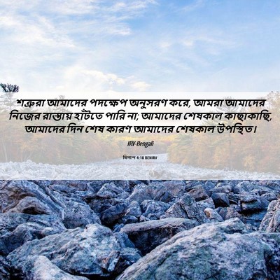 Picture 06 - বিলাপ 4:18 BENIRV - শত্রুরা আমাদের - Bible Verse Picture