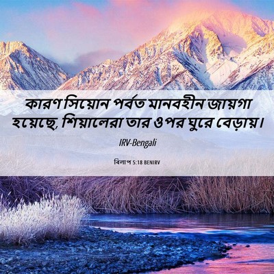 Picture 06 - বিলাপ 5:18 BENIRV - কারণ সিয়োন পর্বত - Bible Verse Picture