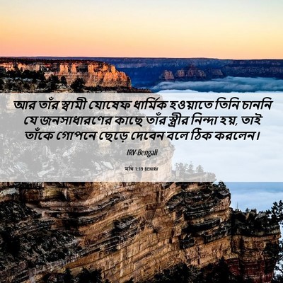 Picture 06 - মথি 1:19 BENIRV - আর তাঁর স্বামী - Bible Verse Picture