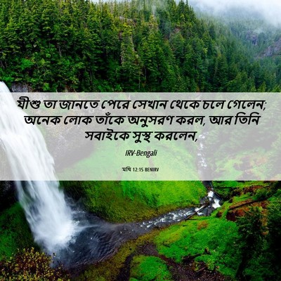 Picture 06 - মথি 12:15 BENIRV - যীশু তা জানতে পেরে - Bible Verse Picture