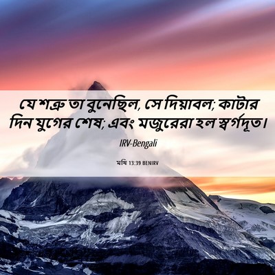 Picture 06 - মথি 13:39 BENIRV - যে শত্রু তা - Bible Verse Picture