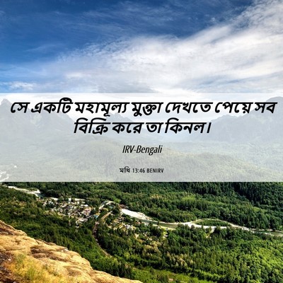 Picture 06 - মথি 13:46 BENIRV - সে একটি মহামূল্য - Bible Verse Picture