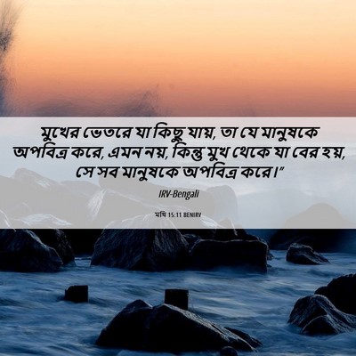 Picture 06 - মথি 15:11 BENIRV - মুখের ভেতরে যা - Bible Verse Picture