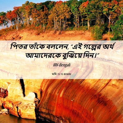 Picture 06 - মথি 15:15 BENIRV - পিতর তাঁকে বললেন, - Bible Verse Picture