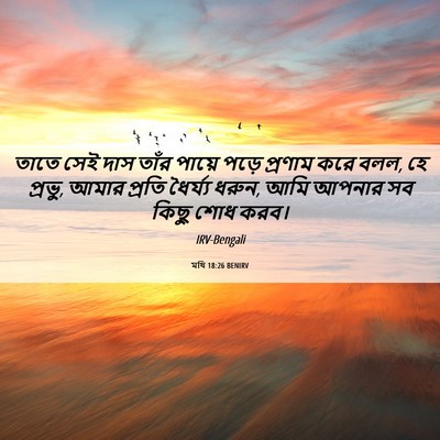 Picture 06 - মথি 18:26 BENIRV - তাতে সেই দাস তাঁর - Bible Verse Picture
