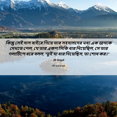 Picture 06 - মথি 18:28 BENIRV - কিন্তু সেই দাস - Bible Verse Picture