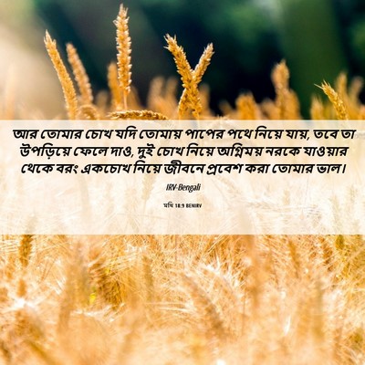 Picture 06 - মথি 18:9 BENIRV - আর তোমার চোখ যদি - Bible Verse Picture