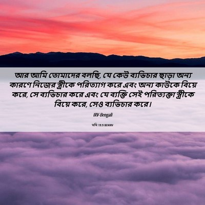 Picture 06 - মথি 19:9 BENIRV - আর আমি তোমাদের - Bible Verse Picture
