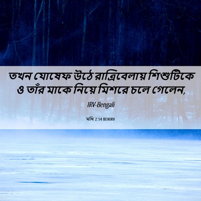 Picture 06 - মথি 2:14 BENIRV - তখন যোষেফ উঠে - Bible Verse Picture