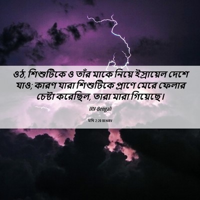 Picture 06 - মথি 2:20 BENIRV - ওঠ, শিশুটিকে ও তাঁর - Bible Verse Picture