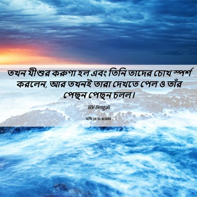 Picture 06 - মথি 20:34 BENIRV - তখন যীশুর করুণা হল - Bible Verse Picture