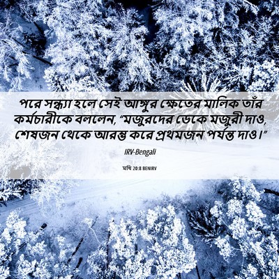 Picture 06 - মথি 20:8 BENIRV - পরে সন্ধ্যা হলে - Bible Verse Picture